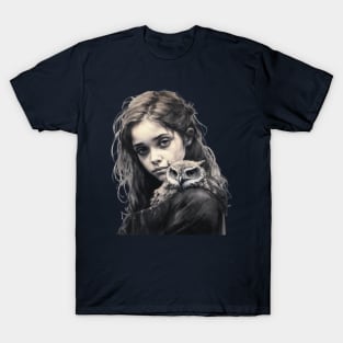 Girl with Owl T-Shirt